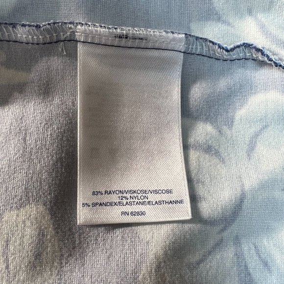 Lands End Dress 18 Blue Sheath‎ Floral Ponte Knit Stretch Pockets Sleeveless - Picture 10 of 12